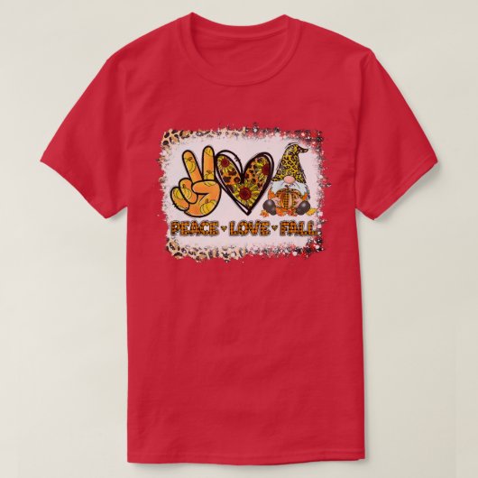 Peace Liebe Fall Funny Gnome Herbst Lover Pumpkins T-Shirt (Design vorne)