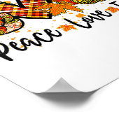 Peace Liebe Fall Pumpkin Autum Fall Erntedank Fu Poster (Ecke)