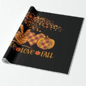 Peace Liebe Fall Pumpkin Autum Happy Fall Geschenkpapier (Ungerollt)