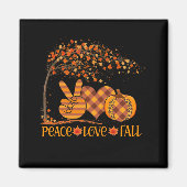 Peace Liebe Fall Pumpkin Autum Happy Fall Magnet (Vorne)