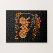 Peace Liebe Fall Pumpkin Autum Happy Fall Puzzle (Horizontal)