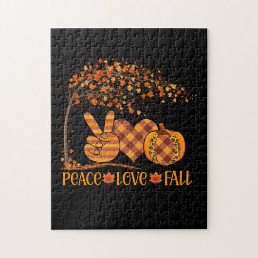 Peace Liebe Fall Pumpkin Autum Happy Fall Puzzle (Vertikal)