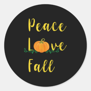 Peace Liebe Fall Redewendungen Niedlich Pumpkin Bl Runder Aufkleber