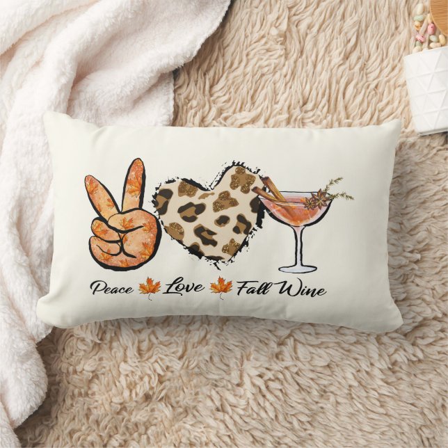 Peace Liebe Fall Wine Throw Kissen (Decke)