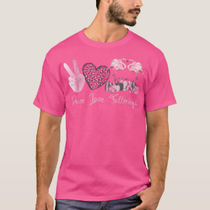 Peace Liebe Fallmingo Pink Flamingo & Pumpkin in A T-Shirt
