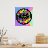 Peace Liebe Fastpech Softball Poster (Küche)