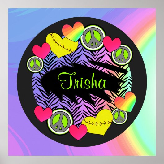 Peace Liebe Fastpech Softball Poster (Vorne)