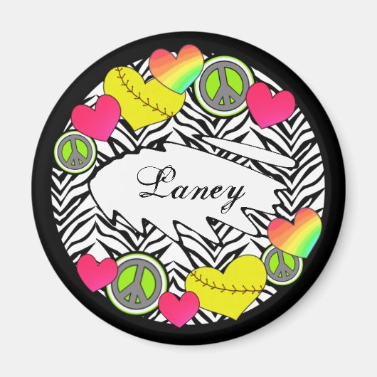 Peace Liebe Fastpitzelmagnet Magnet (Vorne)