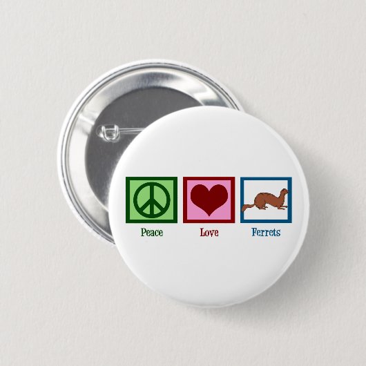 Peace Liebe Ferrets Button (Vorne & Hinten)