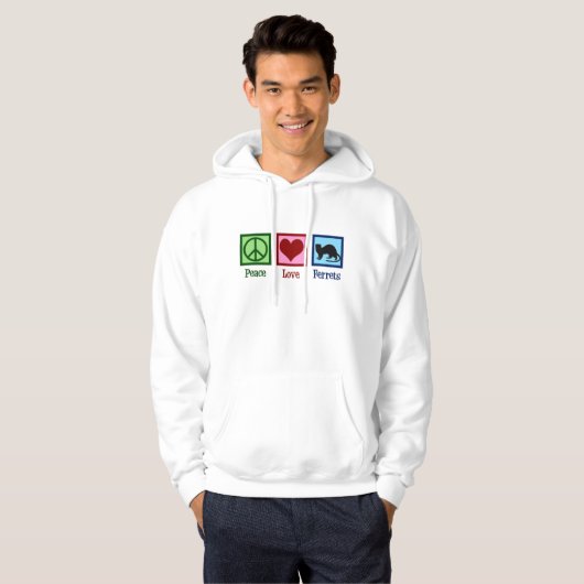 Peace Liebe Ferrets Hoodie (Vorne ganz)