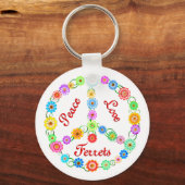 Peace Liebe Ferrets Schlüsselanhänger (Vorderseite)