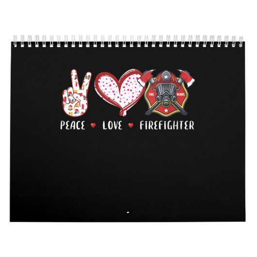 Peace Liebe Feuerwehrliebhaber | Brandgeschenke Kalender (Titelbild)