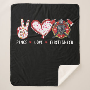 Peace Liebe Feuerwehrliebhaber Brandgeschenke Sherpadecke