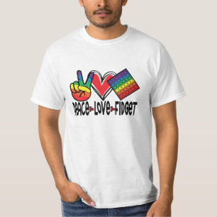 Peace Liebe Fidget Pop Population farbenfroher Reg T-Shirt
