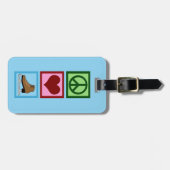 Peace Liebe Figure Skaten Ice Skate Gepäckanhänger (Vorderseite horizontal)