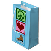 Peace Liebe Figure Skaten Ice Skate Kleine Geschenktüte (Rückseite Schrägansicht)