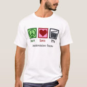 Peace Liebe Film Company Custom Clapper Board T-Shirt (Vorderseite)