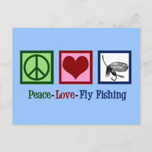 Peace Liebe Fischen Postkarte