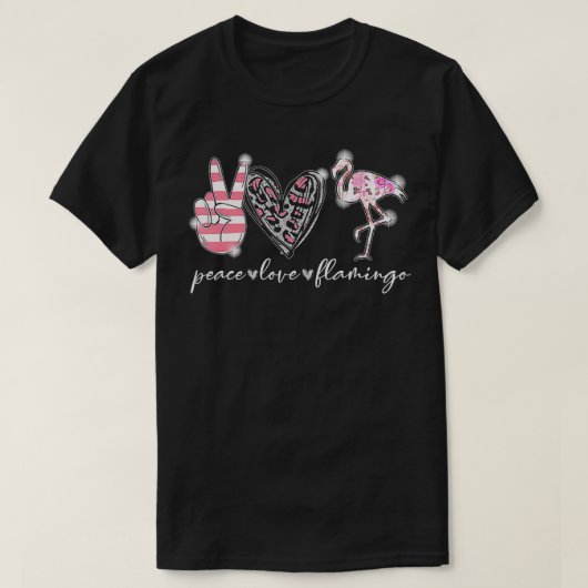 Peace Liebe Flamingo T-Shirt (Design vorne)