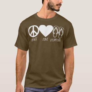 Peace Liebe Flip Flops Hippie Sommerferien T-Shirt