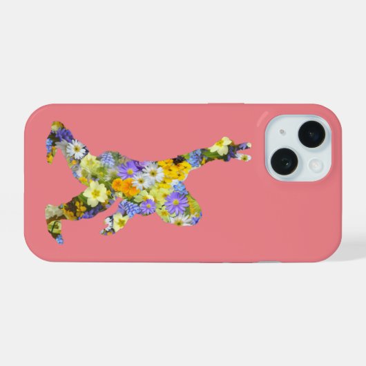 Peace Liebe Floral Bigfoot iPhone 15 Hülle (Rückseite (Horizontal))