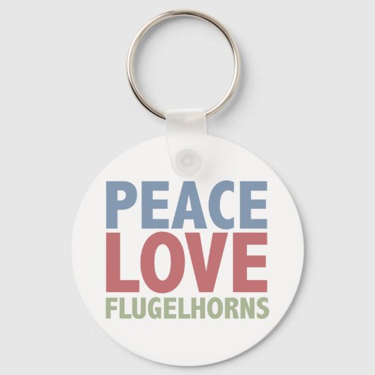 Peace Liebe Flugelhorns Schlüsselanhänger (Vorderseite)