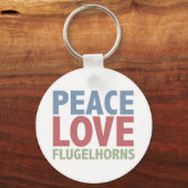 Peace Liebe Flugelhorns Schlüsselanhänger (Vorderseite)