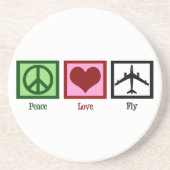 Peace Liebe Fly Untersetzer (Vorne)