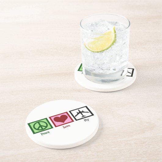 Peace Liebe Fly Untersetzer (Seite)