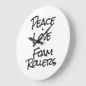 Peace Liebe Foam Rollers Wall Clock Große Wanduhr (Winkel)