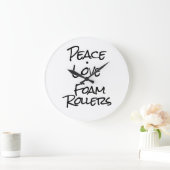 Peace Liebe Foam Rollers Wall Clock Große Wanduhr (Zuhause)