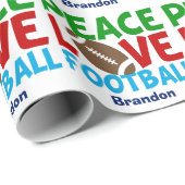 Peace Liebe Football Custom Christmas Geschenkpapier (Rolleneckpunkt)