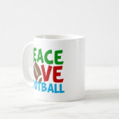 Peace Liebe Football Kaffeetasse (Vorderseite Links)