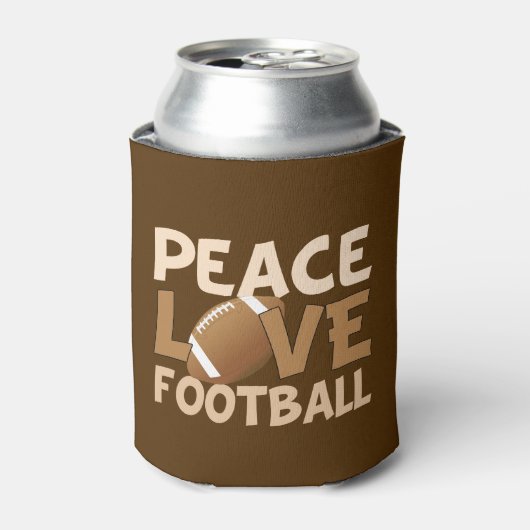 Peace Liebe Football kann kühlen Dosenkühler (Kanne Vorderseite)