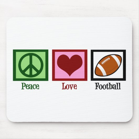 Peace Liebe Football Mousepad (Vorne)