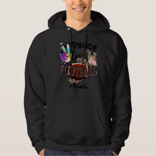 Peace Liebe Football Mum Life Mama Oma Leopard Hoodie