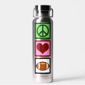 Peace Liebe Football Player Personalisiert Trinkflasche (Rückseite)