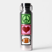 Peace Liebe Football Player Personalisiert Trinkflasche (Vorne)
