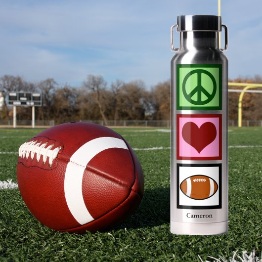 Peace Liebe Football Player Personalisiert Trinkflasche