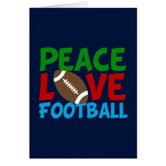 Peace Liebe Football Player Weihnachtskarte (Vorne)