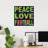 PEACE LIEBE FOOTBALL POSTER (Heimbüro)