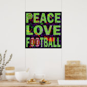 PEACE LIEBE FOOTBALL POSTER (Küche)
