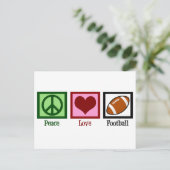 Peace Liebe Football Postkarte (Stehend Vorderseite)