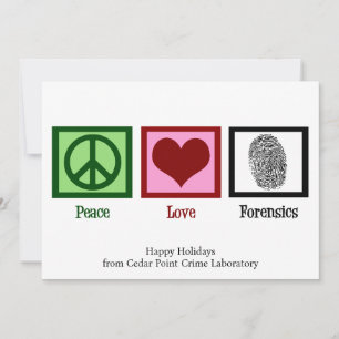 Peace Liebe Forensics Custom Christmas Feiertagskarte