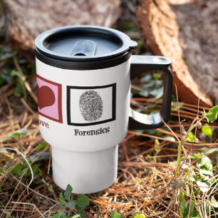 Peace Liebe Forensik Reisebecher