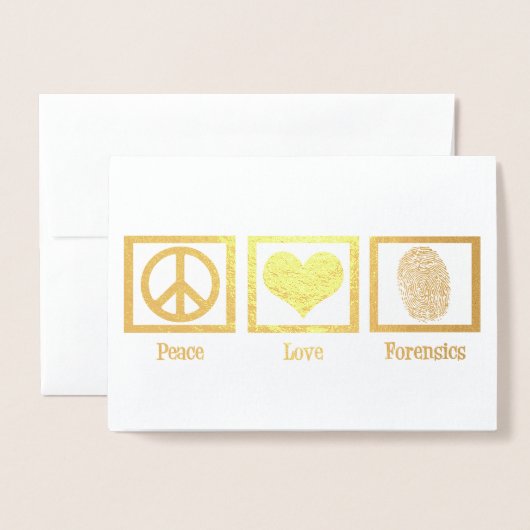 Peace Liebe Forensik Schönes Gold Folienkarte (Vorderseite mit Umschlag)