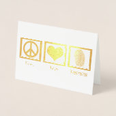 Peace Liebe Forensik Schönes Gold Folienkarte (Vorderseite)