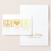Peace Liebe Forensik Schönes Gold Folienkarte (Anzeige)