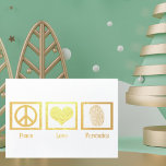 Peace Liebe Forensik Schönes Gold Folienkarte<br><div class="desc">Diese wunderschöne Weihnachtskarte des forensischen Wissenschaftlers enthält ein Friedenszeichen,  ein Herz und einen Fingerabdruck in eleganter Goldfolie. Passen Sie das Innen für Ihre Freunde der Forensik an. Gute Karten für einen Labrador in der Feriensaison.</div>