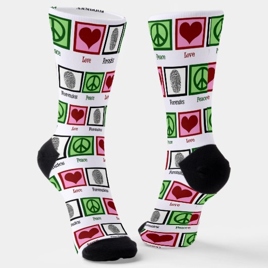 Peace Liebe Forensik Science Cool Fingerprint Socken (Gewinkelt)